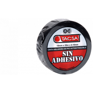 CINTA AISL. PVC TACSA - SIN ADHESIVO 20 m. NEGRA