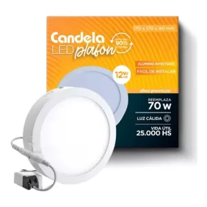 PLAFON LED REDONDO 12W LUZ CALIDA CANDELA