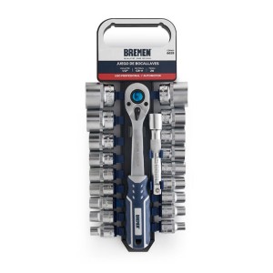 BOCALLAVE JUEGO PORTATIL ENCASTRE 1/2" x 20 PIEZAS 8-32mm BREMEN