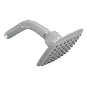 DUCHA CUADRADA CON PUNTA REDONDA GRIS CON BRAZO ROSETA