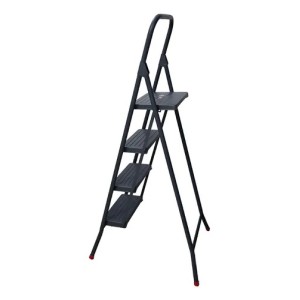 BROKTOOLS - ESCALERA METALICA 4 ESCALONES GRIS