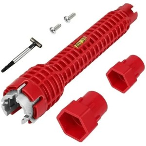 LLAVE MULTIPLE DE PLOMERIA 8 EN 1 CON NIVEL