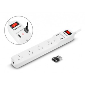 PROLONGADOR 4 TOMAS CON TECLA + 2 USB 1.5 METROS