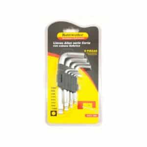 JUEGO LLAVES ALLEN SET X 9 PIEZAS CORTAS EN MM