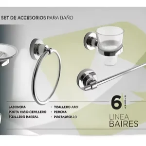 MAJOS - SET DE ACCESORIOS PARA BAÑO  6 PIEZAS LINEA BAIRES