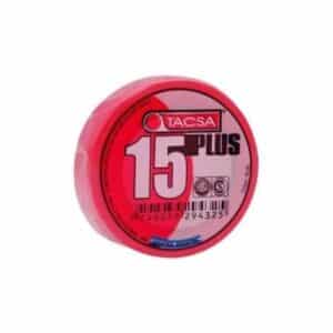 CINTA AISLADORA PVC TACSA AUTOEXTINGUIBLE 15 PLUS X 20 MTS ROJA