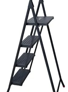 BROKTOOLS - ESCALERA METALICA 4 ESCALONES GRIS