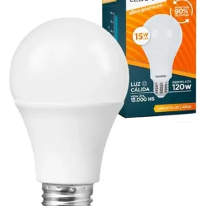 LAMPARA LED CLASICA 15W LUZ CALIDA - CANDELA