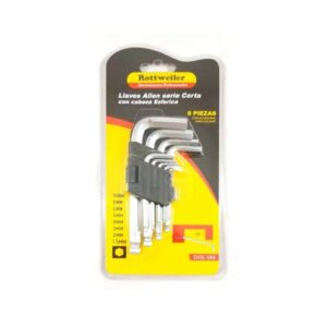 JUEGO LLAVES ALLEN SET X 9 PZAS CORTAS EN MM