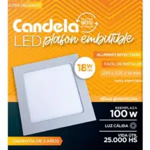 CANDELA - PANEL LED EMBUTIR CUADRADO 18W LUZ FRIA (-20%)